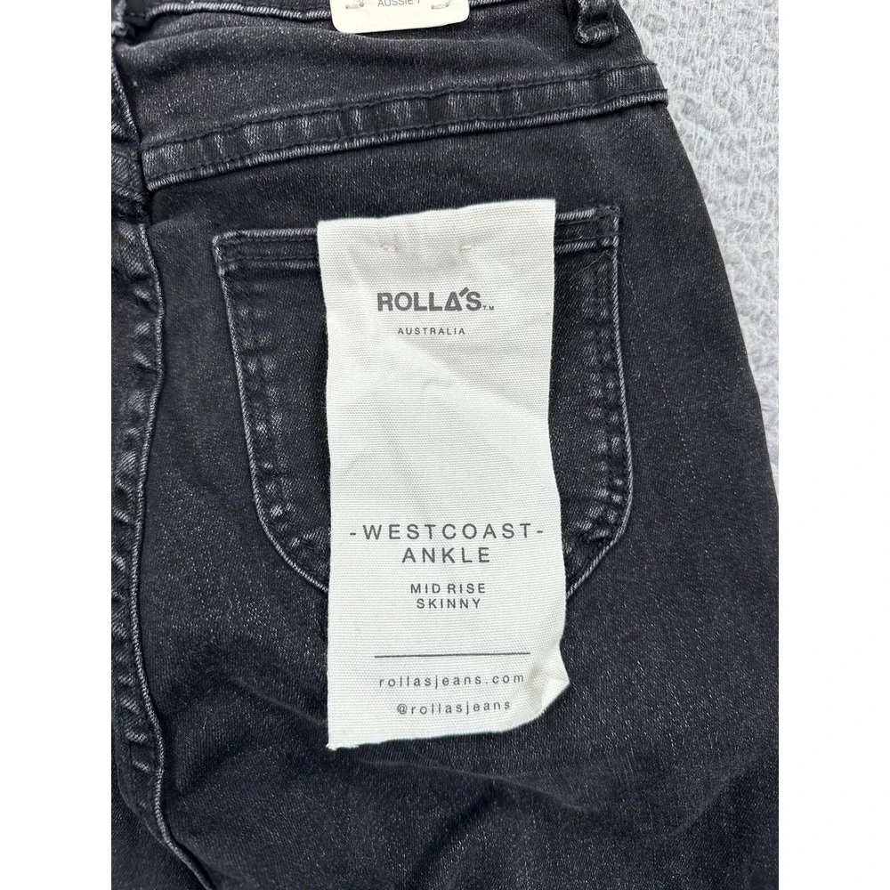Rolla's Westcoast Ankle Jeans Women's Size 25 Black Denim Mid Rise Skinny NEW